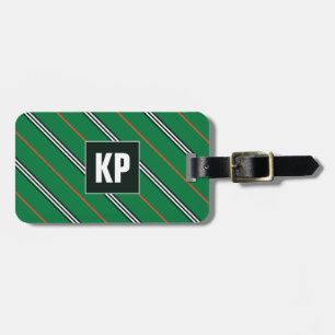 Etiqueta Para Maletas Raya verde para él elegante masculino fresco