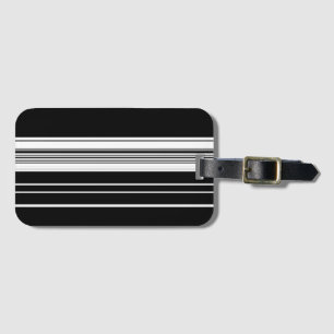Etiqueta Para Maletas rayas blancas negras de moda