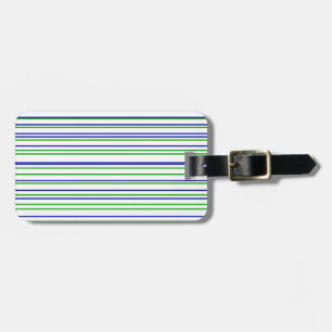 Etiqueta Para Maletas Rayas de azul verde morado patrón personalizado mo