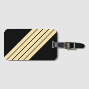 Etiqueta Para Maletas Rayas de Carreras retro de Black Beige Striped 70s
