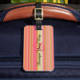 Etiqueta Para Maletas rayas modernas elegantes monocromáticas