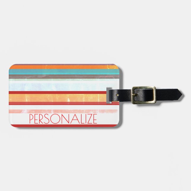 Etiqueta Para Maletas Rayas personalizadas (Frente Horizontal)