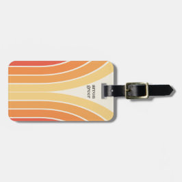 Etiqueta Para Maletas Rayas retro amarillo Naranja de los años 70