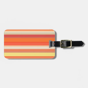 Etiqueta Para Maletas Rayas rojas de naranja suave
