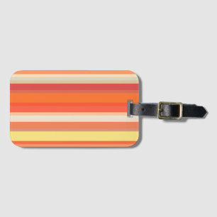 Etiqueta Para Maletas Rayas rojas de naranja suave