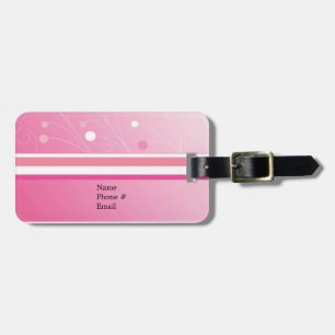 Etiqueta Para Maletas Rayas rosadas modernas