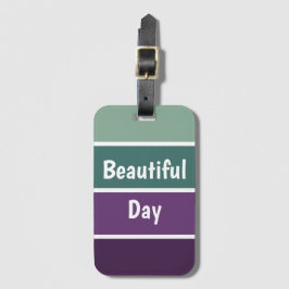 Etiqueta Para Maletas Rayas Verdes Y Púrpura