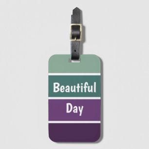 Etiqueta Para Maletas Rayas Verdes Y Púrpura