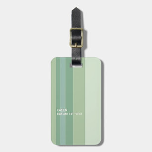Etiqueta Para Maletas Rayas y palabras sobre verde cardo pastel