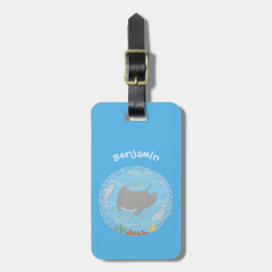 Etiqueta Para Maletas Rayo de manta y burbujas ilustracion personalizado