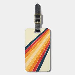 Etiqueta Para Maletas Rayos de sol diagonales de color retro