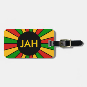 Etiqueta Para Maletas RAYOS DEL BOTÓN DE LA BANDERA RASTAFARI + su signo