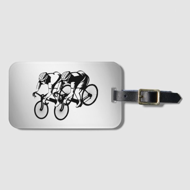 Etiqueta Para Maletas Raza de bicicletas Plata (Anverso horizontal)