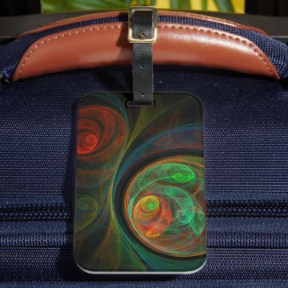 Etiqueta Para Maletas Reborn Green Abstract Art