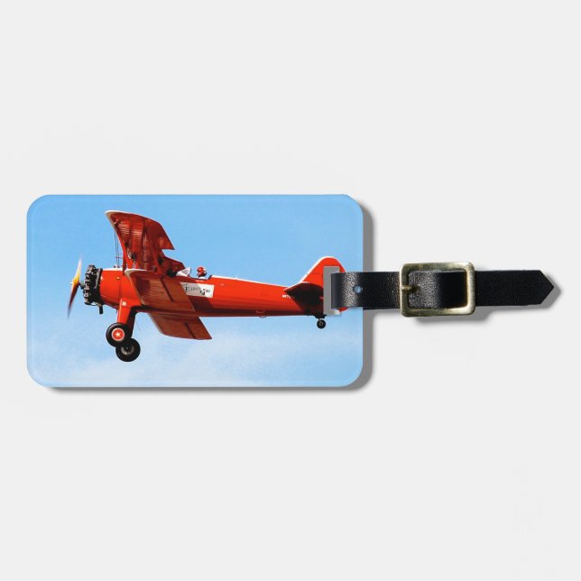 Etiqueta Para Maletas Red Baron Bi Plane (Frente Horizontal)
