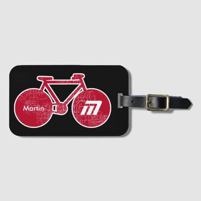 Etiqueta Para Maletas red bike personalized (Anverso horizontal)