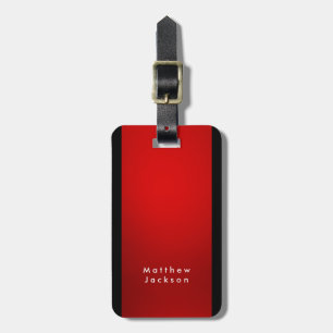 Etiqueta Para Maletas Red Black Modern Plain Professional