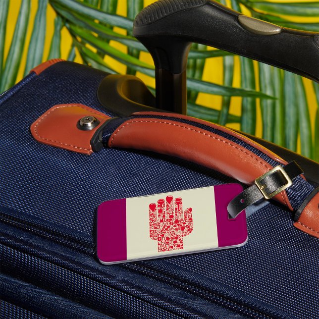 Etiqueta Para Maletas Red Medical Hand Symbol Healthcare (Subido por el creador)