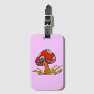 Etiqueta Para Maletas Red Mushroom with light purple background Tote