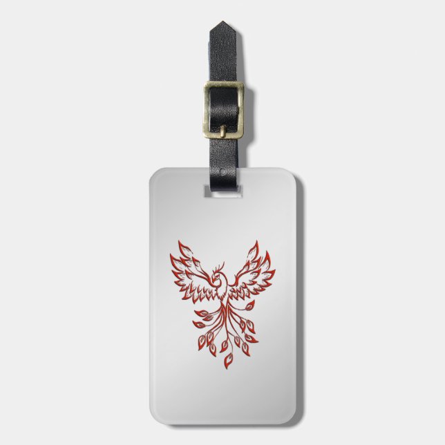 Etiqueta Para Maletas Red Phoenix Rises Silver (Frente Vertical)