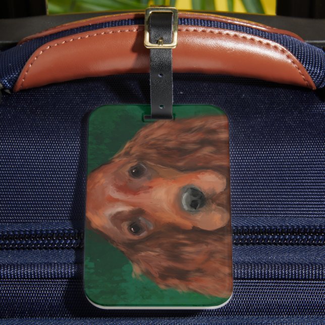 Etiqueta Para Maletas Red Setter de Irlanda (Anverso In situ 2)