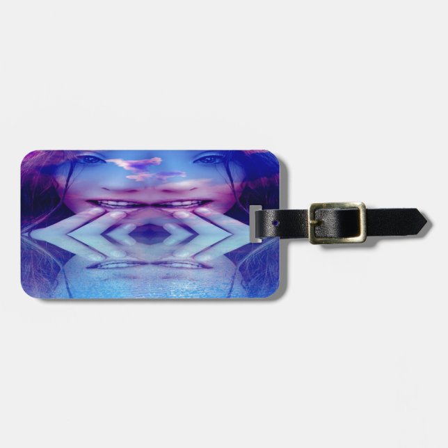 Etiqueta Para Maletas Reflexión azul (Frente Horizontal)