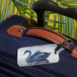 Etiqueta Para Maletas Reflexiones polvorientas | Moody Dusty Blue Swan e