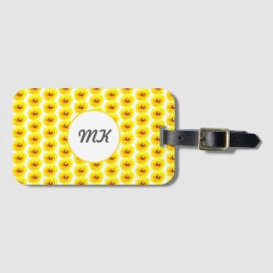 Etiqueta Para Maletas Regalo abstracto de oro amarillo con amapola flora