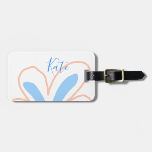 Etiqueta Para Maletas Regalo boho retro de flor pastel naranja azul agre