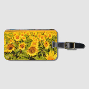 Etiqueta Para Maletas Regalo con tema de viajes con foto de girasol