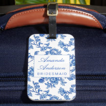 Regalo de dama de honor en Chinoiserie Azul y Blan