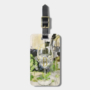 Etiqueta Para Maletas Regalo de los amantes del vino - Elegante MONOGRAM