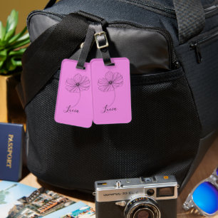Etiqueta Para Maletas Regalo personalizado de flores de nacimiento de co