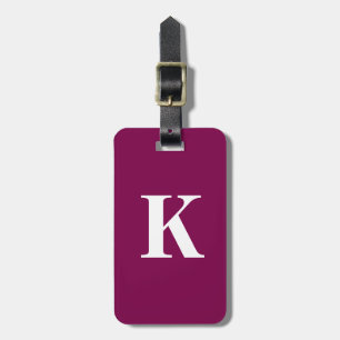 Etiqueta Para Maletas Regalo personalizado inicial monograma rosa vino p