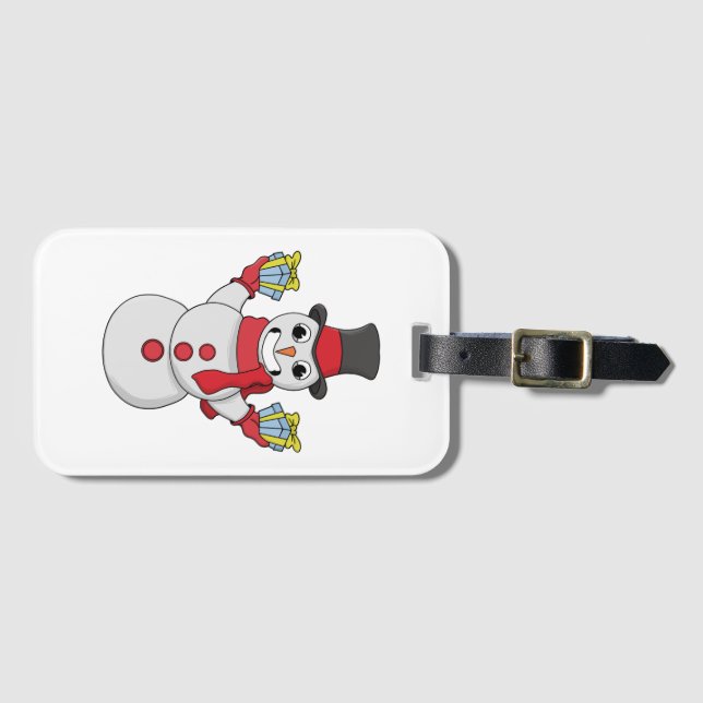 Etiqueta Para Maletas Regalos para ti de Snowman (Anverso horizontal)