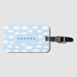Etiqueta Para Maletas Regalos Personalizados con Monograma Nube Azul par