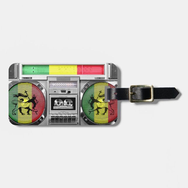 Etiqueta Para Maletas reggae del boombox (Frente Horizontal)