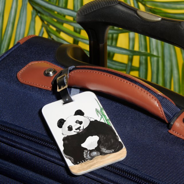 Etiqueta Para Maletas Regla Cute Pandas (Anverso In situ 1)