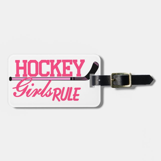 Etiqueta Para Maletas Regla de los chicas del hockey (Frente Horizontal)