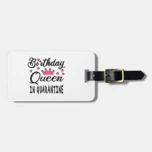 Etiqueta Para Maletas Reina de cumpleaños en cuarentena