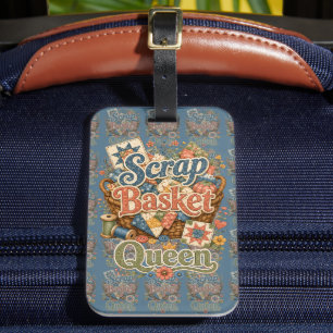 Etiqueta Para Maletas Reina de la cesta de retales Quilter Cottagecore