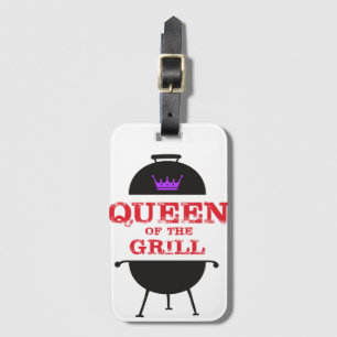 Etiqueta Para Maletas Reina Del Grill, Rojo Morado De La Corona
