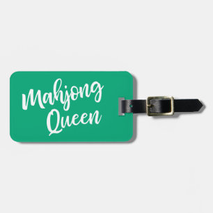 Etiqueta Para Maletas Reina del Mahjong Nombre Personalizado en Verde