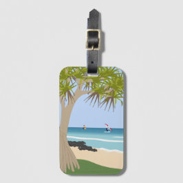 Etiqueta Para Maletas Relieve metalizado Ala en la playa