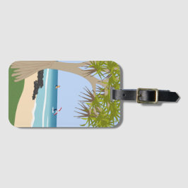 Etiqueta Para Maletas Relieve metalizado Ala en la playa