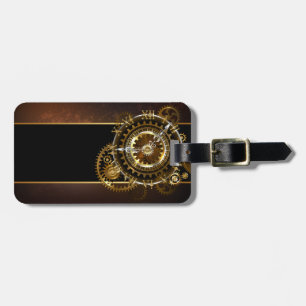 Etiqueta Para Maletas Reloj de vapor con engranajes antiguos