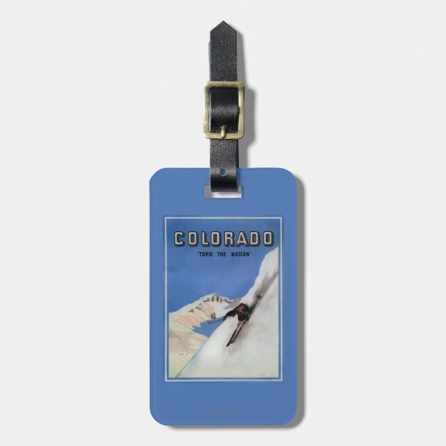 Etiqueta Para Maletas Remata la nación - poster promocional de esquí (Frente Vertical)