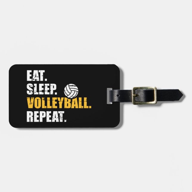 Etiqueta Para Maletas Repetición de voleibol de dormir (Frente Horizontal)