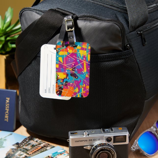 Etiqueta Para Maletas Resumen conectado (Anverso & Reverso)