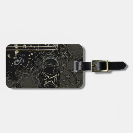 Etiqueta Para Maletas Resumen de arte negro